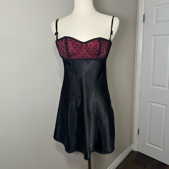 La senza goth coquette fairy polka dot bustier slip dress S - Picture 2 of 5